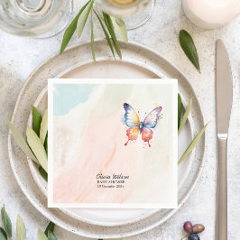 En liten fjärilspastel, vismisk babystötare pappersservett