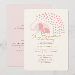 En liten flicka, Elephant Girl Baby Shower Inbjudningar