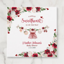 En liten flicka från Valentine Baby Shower Gåvor Etiketter
