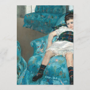 En liten flicka i en blå armstol - Mary Cassatt Inbjudningar