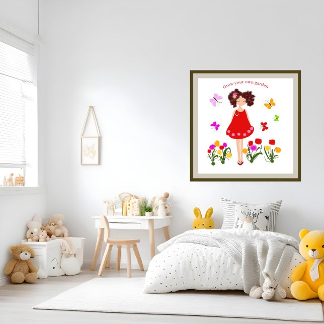 En liten flicka i trädgården poster (Skapare uppladdad)