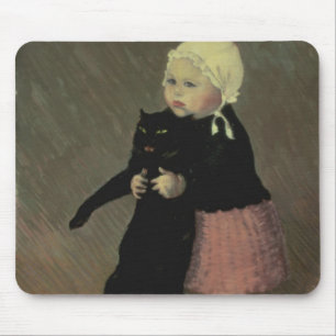 En liten flicka med en katt, 1889 musmatta
