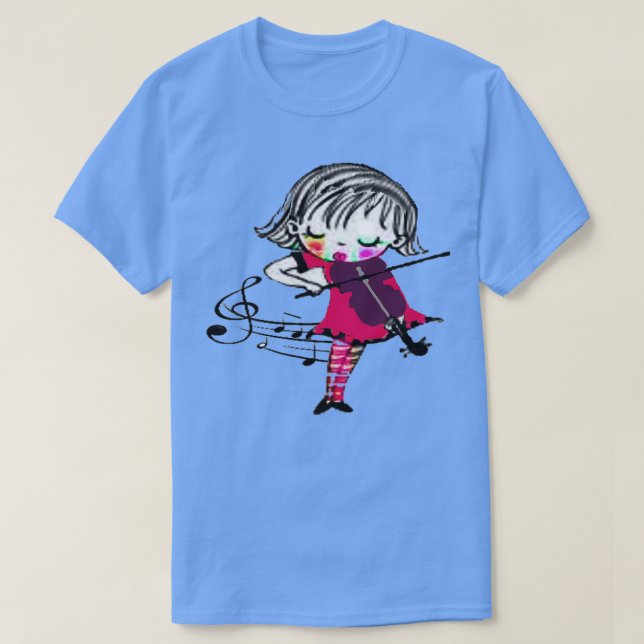 En liten flicka som spelar violin Tschirt T Shirt (Design framsida)