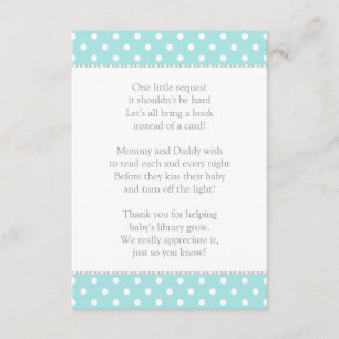 En liten förfrågan från Aqua Blue Baby Shower Bok Tilläggskort
