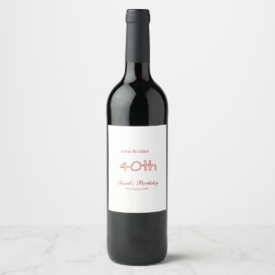 en liten gammal 40-årsdag gul maron fet n vinflaska etikett