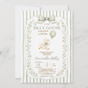 En liten gås är lös Baby Shower Sage Inbjudningar