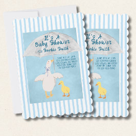 En liten gås är på väg att bli en babyskugga. inbjudningar