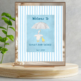 En liten gås är på väg Baby Shower Välkomst Poster