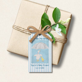 En liten gås är på väg Storybook Baby Shower Presentetikett