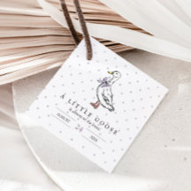 En liten gås lila prickig babyfirande