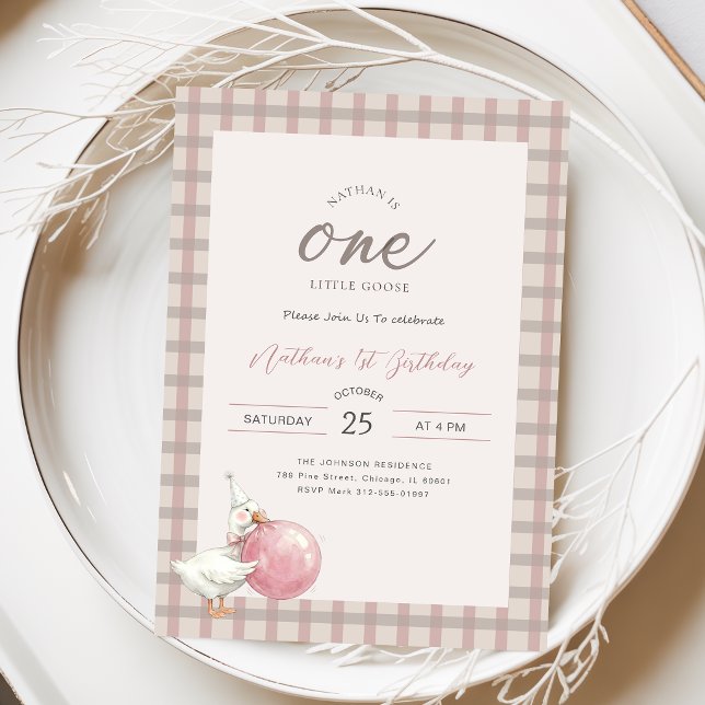 En liten gås | Rosa band baby 1-årsdag (Skapare uppladdad)