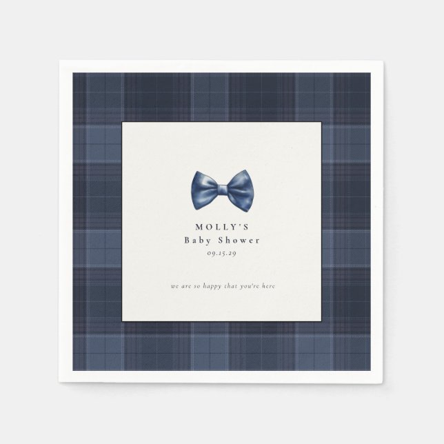 En liten gentleman är på väg till Baby Shower Pappersservett (Framsidan)