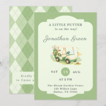 En liten golfkärra för pojkarnas baby shower
