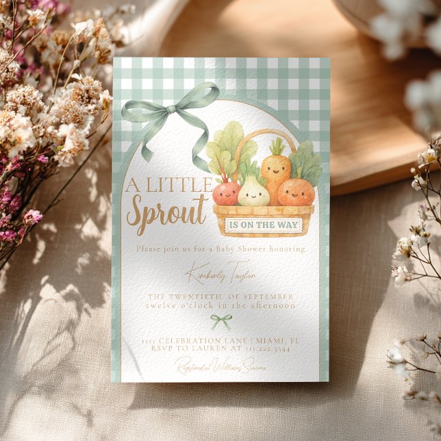 En liten grodd är på väg Baby Shower Inbjudningar (Skapare uppladdad)
