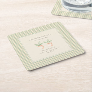 En liten grodd är på väg Baby Shower Underlägg Papper Kvadrat
