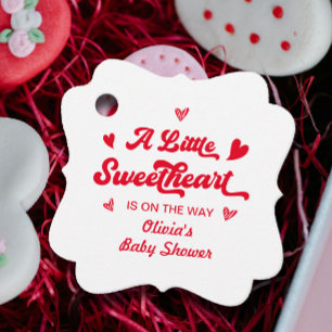 En liten, gullig Valentines, babyskor Gåvor Etiketter