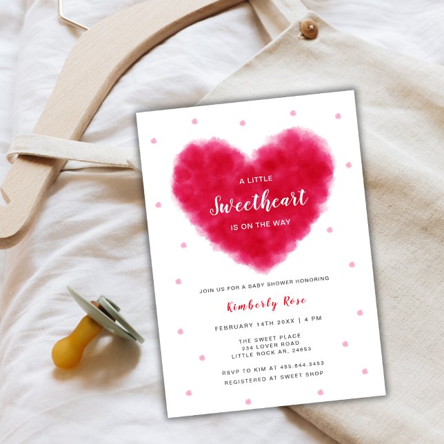 En liten, gullig Valentines, babyskor Inbjudningar (A Little Sweetheart Valentines Baby Shower Invitation)
