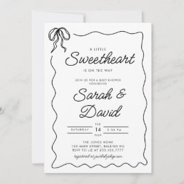 En liten, gullig Valentines Bow Baby Shower Inbjudningar