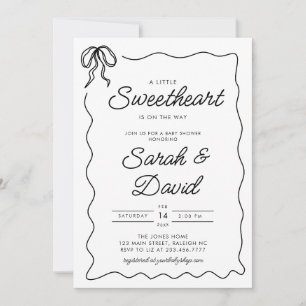 En liten, gullig Valentines Bow Baby Shower Inbjudningar