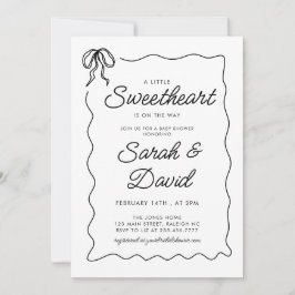 En liten, gullig Valentines Bow Baby Shower Inbjudningar