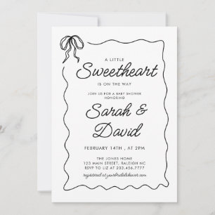 En liten, gullig Valentines Bow Baby Shower Inbjudningar