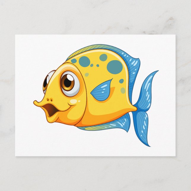 En liten gult fisk vykort (Framsida)