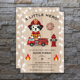 En liten Hero Firelångbilds babystövel Inbjudningar