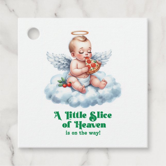 En liten himmelsk stund - Baby Shower Gåvor Etiketter (Framsida)