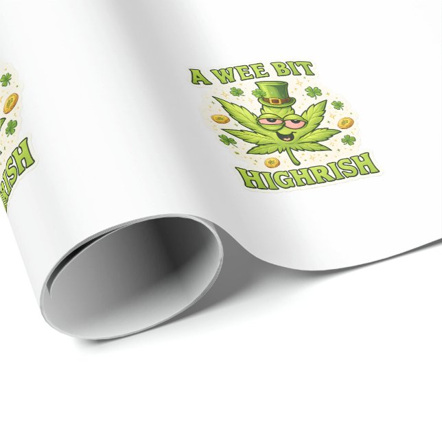 En liten högst irländsk rolig irländsk bladvib presentpapper (Rullad Hörn)