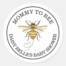 En liten honung är på väg att bli babyskor. runt klistermärke