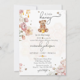 En liten honung är på väg mot Baby Shower Inbjudan