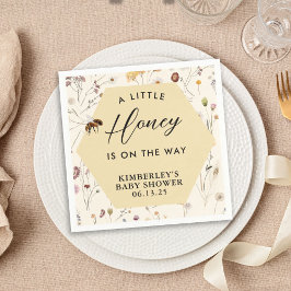 En liten honung Kön Neutral Baby Bee Baby Shower Pappersservett