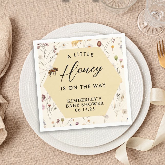 En liten honung Kön Neutral Baby Bee Baby Shower Pappersservett (Skapare uppladdad)