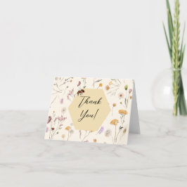 En liten honung Kön Neutral Baby Bee Baby Shower Tack Kort
