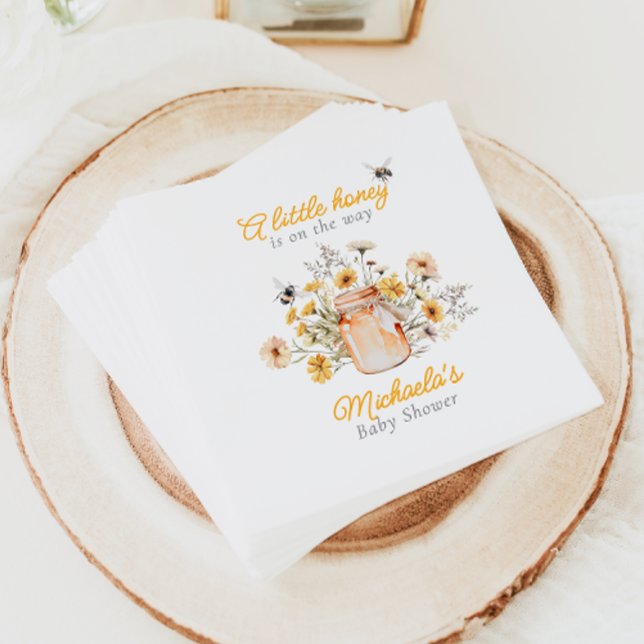 En liten honung på Watercolor Baby Shower Pappersservett (Skapare uppladdad)