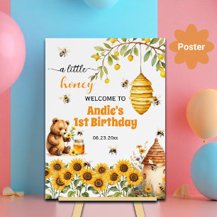 En liten honung varje år Födelsedagsfest välkommen Poster