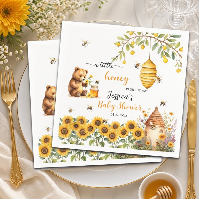 En liten honungsbebis-babyshower pappersservett (Skapare uppladdad)