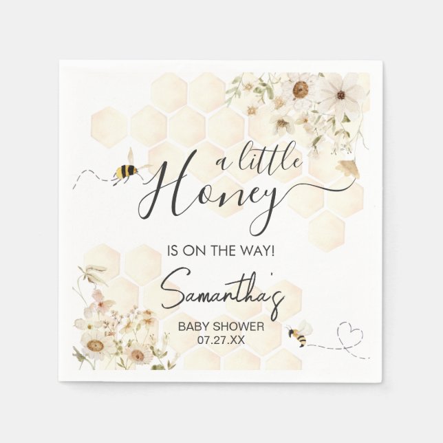 En liten honungsbebisskuva pappersservett (Framsidan)