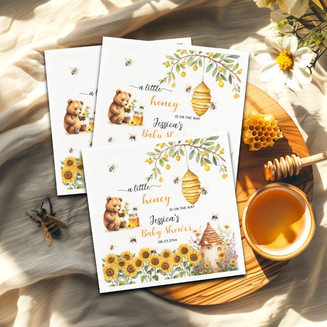 En liten honungsbebisskuva pappersservett (Skapare uppladdad)