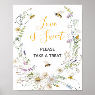 En liten honungsbee Baby Shower Kärlek är Sweet Poster