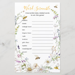 En liten honungsBee Wildblomme Ord-skandal