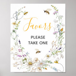 En liten honungsbee Wildbloms babykläder favoriter Poster