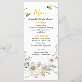 En liten honungsBee Wildblomskuva Meny