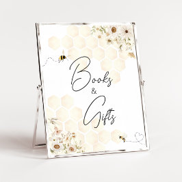 En liten honungsbi Baby Shower Bokar och presenter Poster