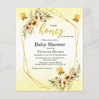 En liten honungsbi Baby Shower Inbjudan