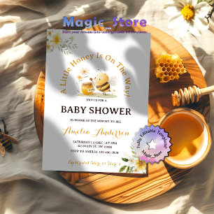En liten honungsbi könsneutral baby shower inbjudningar