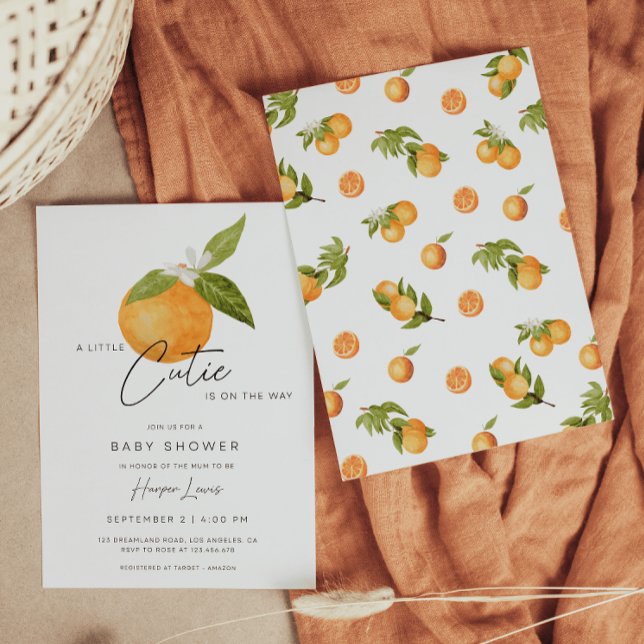 En liten inbjudan till Cutie Baby Shower Oranges (Skapare uppladdad)