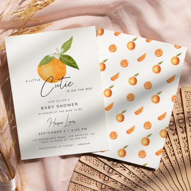 En liten inbjudan till Cutie Baby Shower Oranges (Skapare uppladdad)