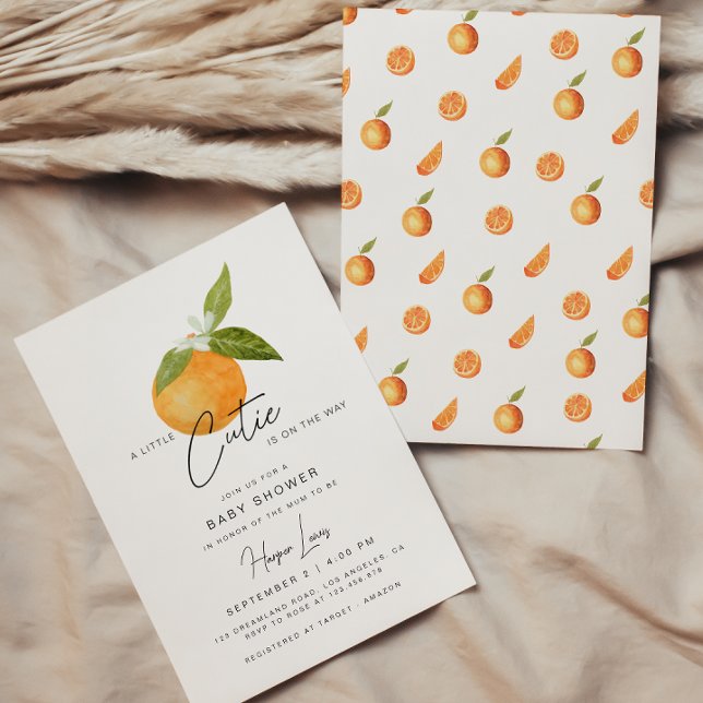 En liten inbjudan till Cutie Baby Shower Oranges (Skapare uppladdad)