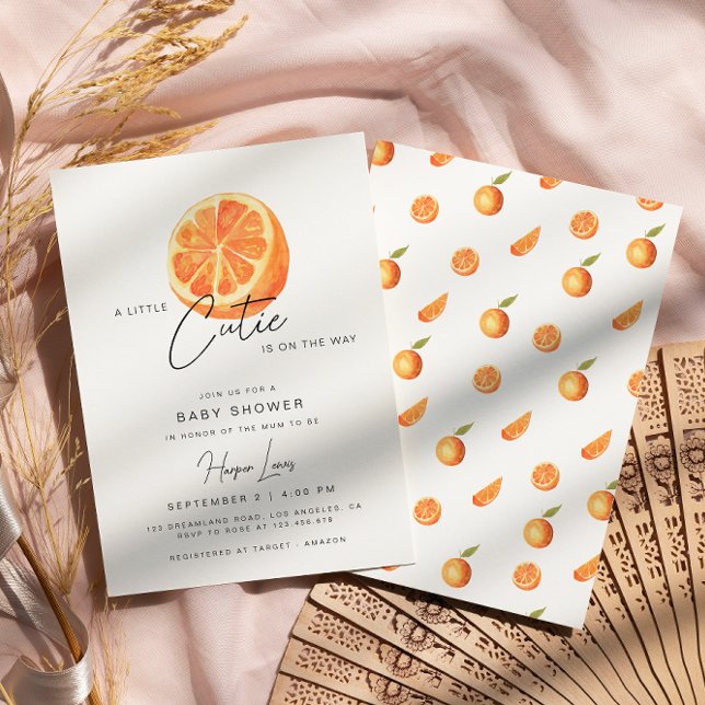 En liten inbjudan till Cutie Baby Shower Oranges (Skapare uppladdad)